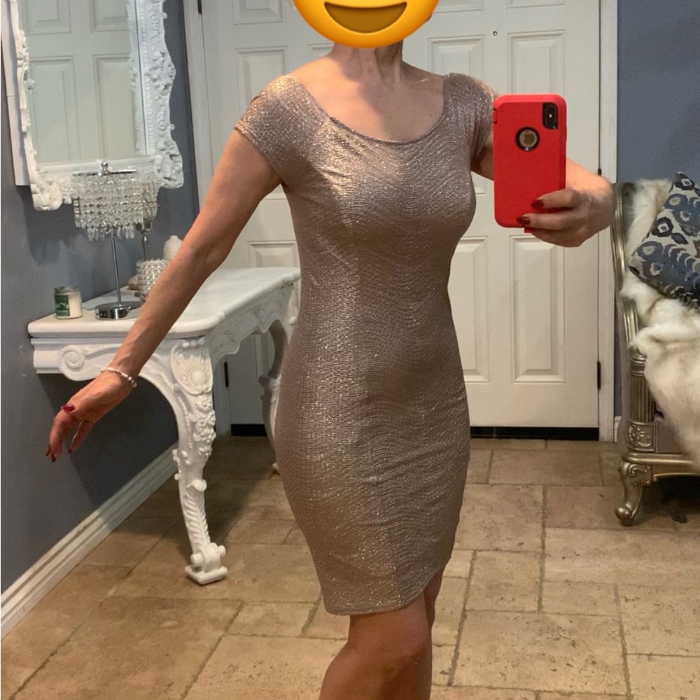 Guess Metallic Gold Mini Dress